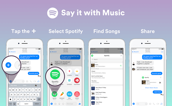 Messenger Chat Extensions Spotify