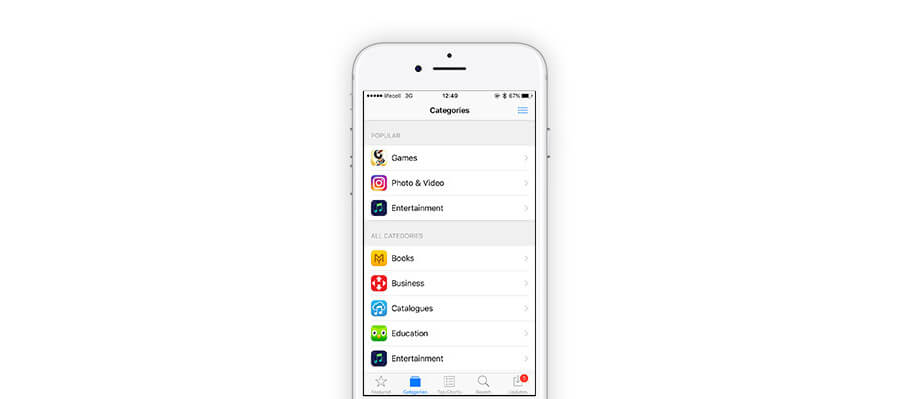 Top categories in App Store