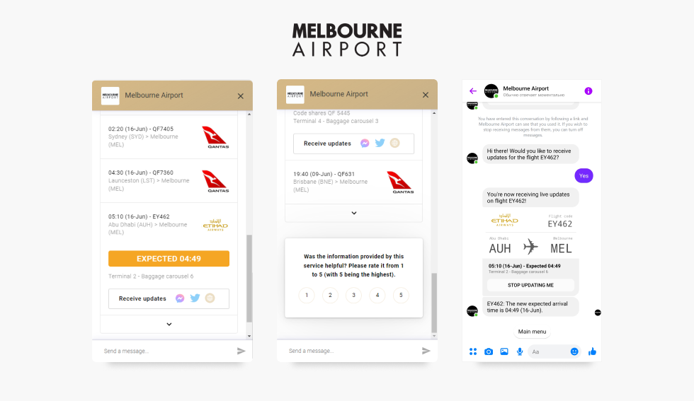 Chatbot Example for Airport: Melbourne