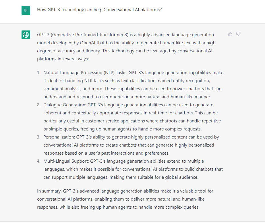 How GPT-3 technology can help Conversational AI platforms?