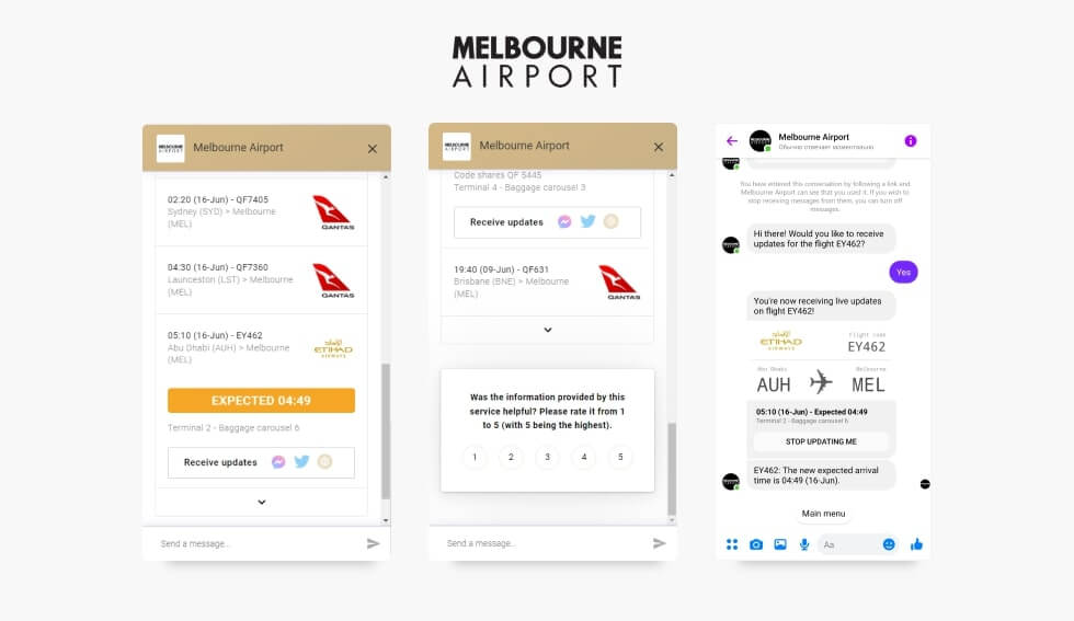 Chatbot Example for Airport: Melbourne