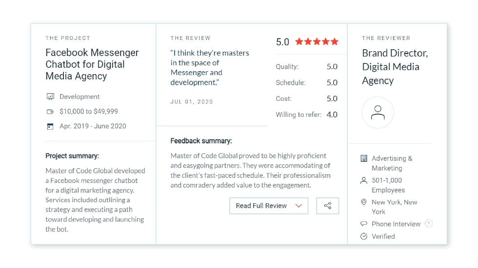 Chatbot Development: Clutch Reviews