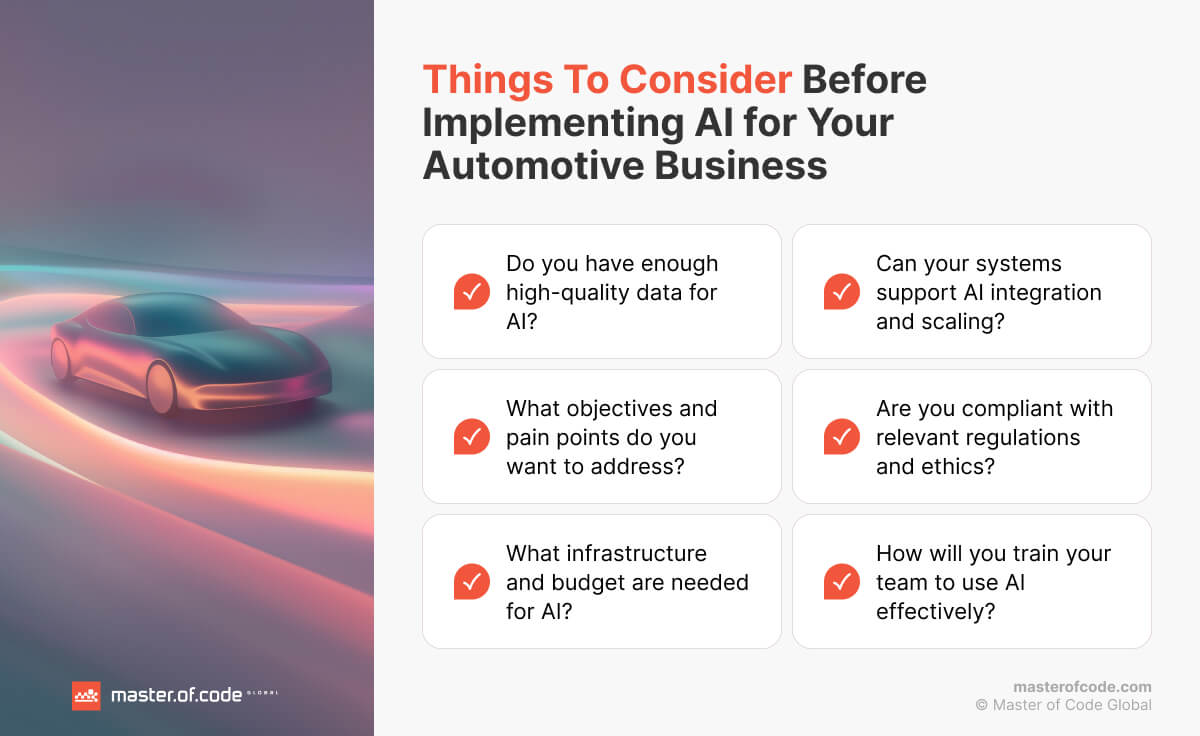 Things to Consider Before Implementing AI for Your Automotive Business