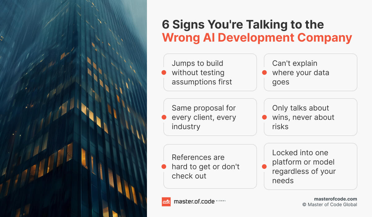6 Signs You're Talking to the Wrong AI Development Company 6 Signs You're Talking to the Wrong AI Development Company