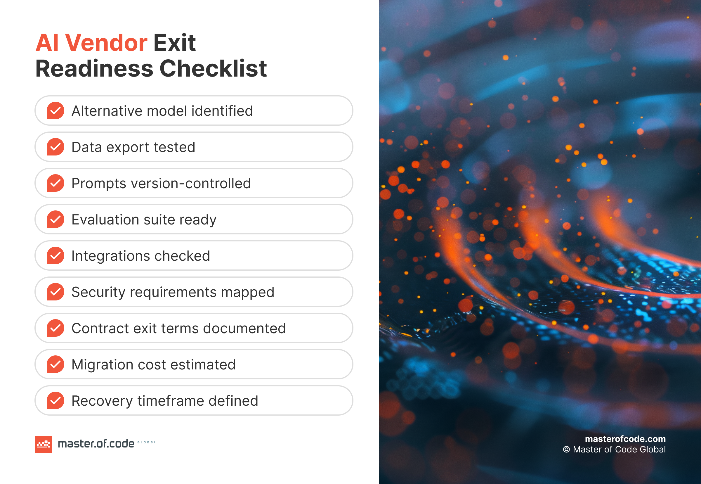 ai vendor exit readiness checklist